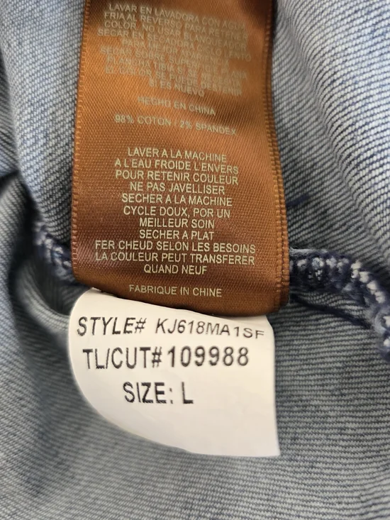 Kut From The Kloth Classic Washed Blue Denim Jacket Size L - Picture 10 of 10